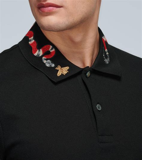 black gucci snake shirt|gucci shirt snake collar.